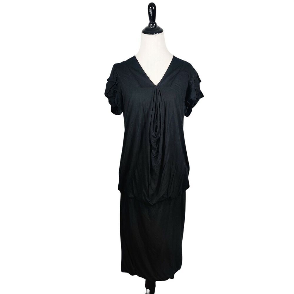 bcbg maxazria dress Runway Darted-sleeve‎ Black Draped S